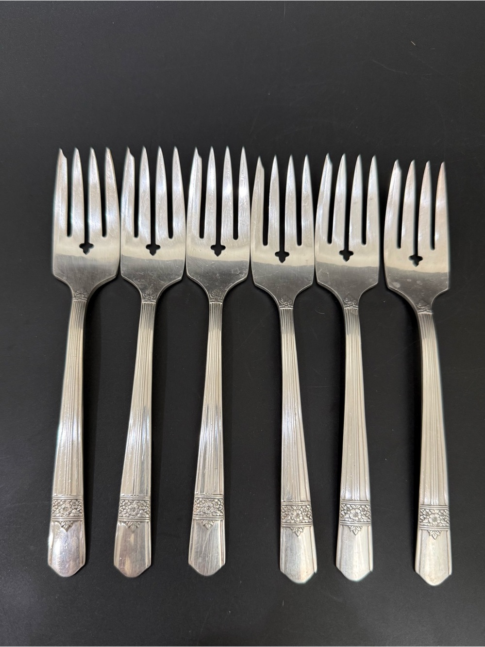 Vintage ONEIDA Simeon & George Rogers Co. Silver Rose Silver-plate Dessert Fork